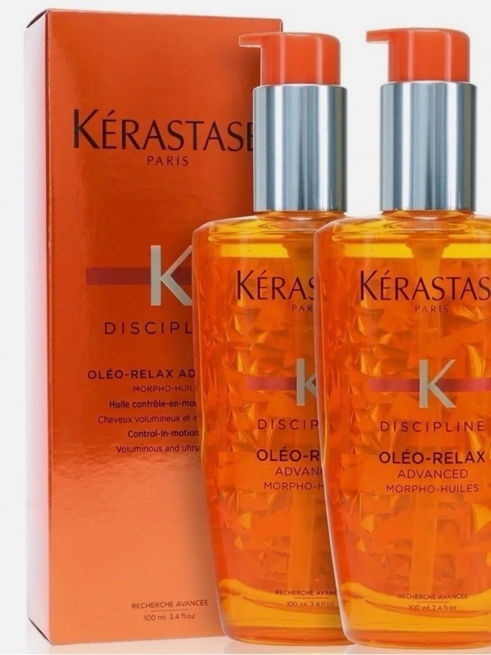Kerastase Discipline Oleo Relax Advanced Hair Oil -3.4 fl.oz PACK OF TWO